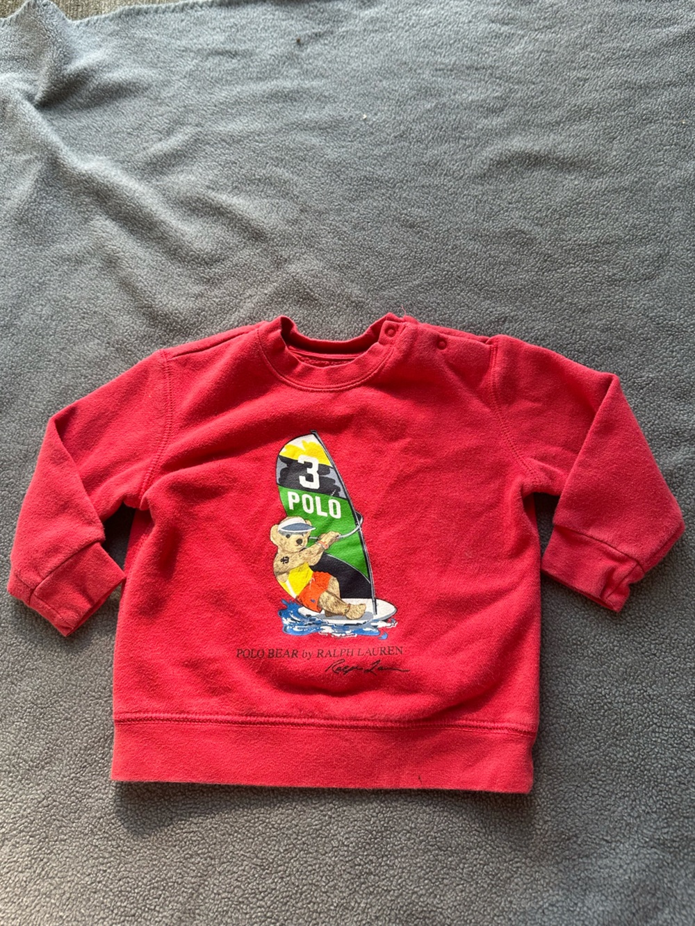 Ralph Lauren Red Polo Bear Crewneck Sweatshirt - Kids